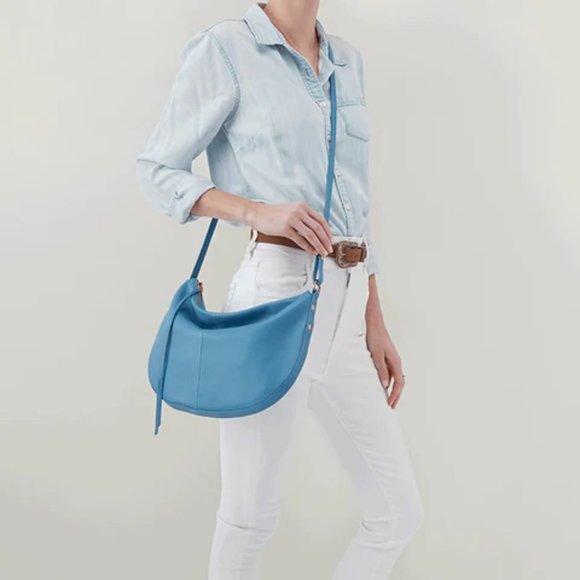 HOBO Bags Hobo Cosmo Dusty Blue Leather Crossbody Convertible